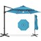 Best Choice Products 10ft 360° Rotating Cantilever Easy Auto Open Patio Umbrella w/ Solar LED Lights